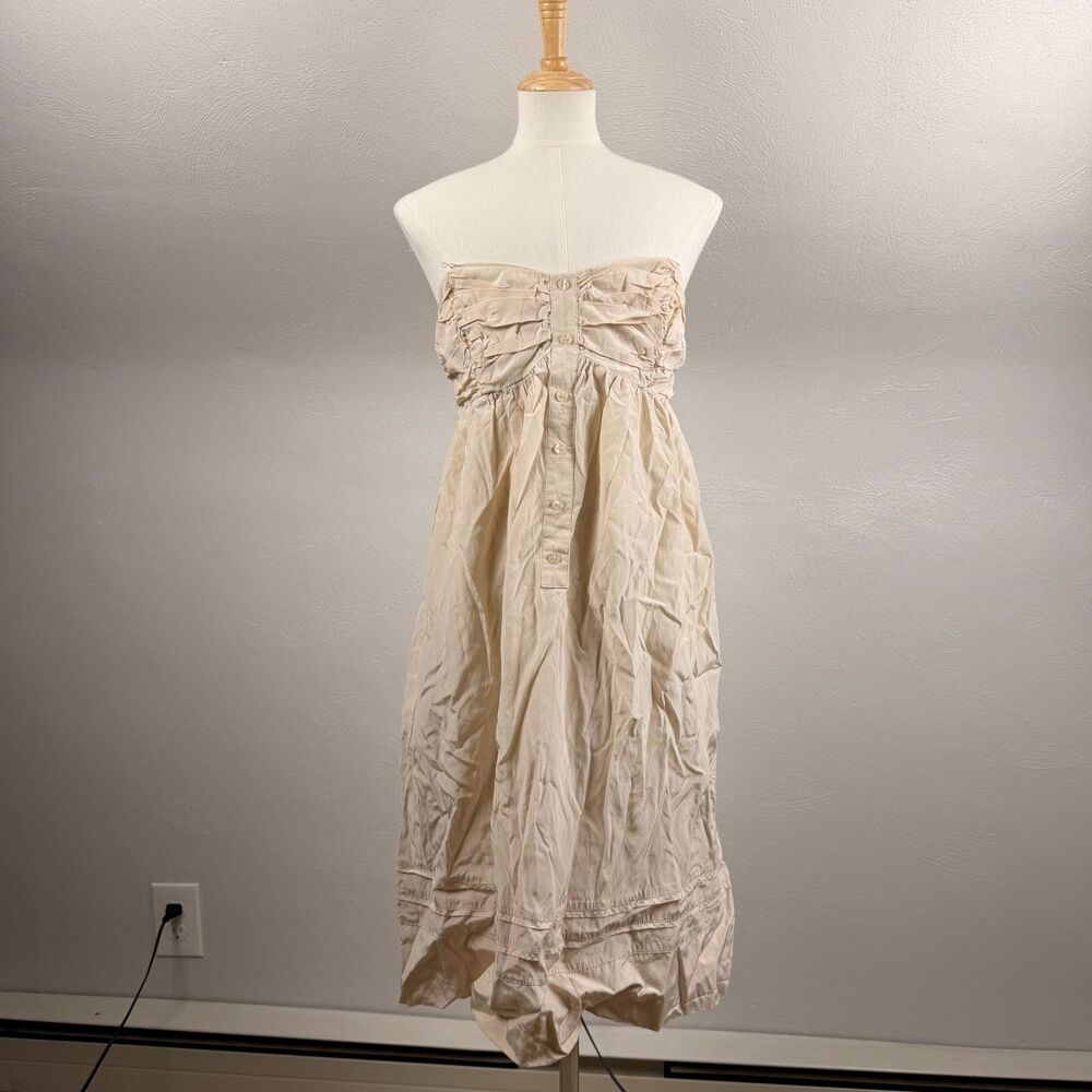 To The Max Cream Strapless Dress